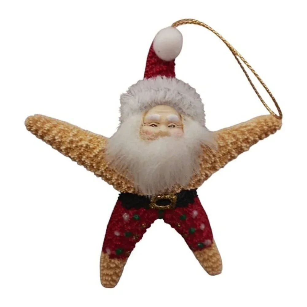 Santa starfish set of 2 ornaments